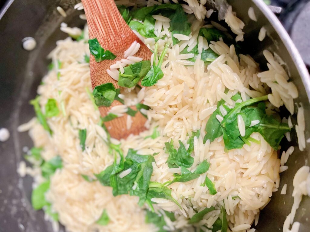 Creamy Pesto Chicken, Chicken Dinner, Orzo, Spinach & Orzo, Easy Dinner Recipe