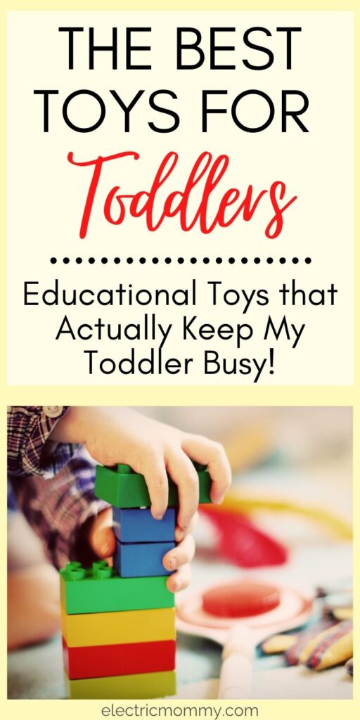 After the second baby came along, my toddler has had to learn to play more independently. Here are the toys we love that keep her busy for longer periods of time and that are educational too! | Educational Toys for Infants and Toddlers | Best Toys for Kids #besttoysfortoddlers #screenfreeparenting #besttoysforkids #besteducationaltoys #momlife #toddlermom #besttoysforpreschool