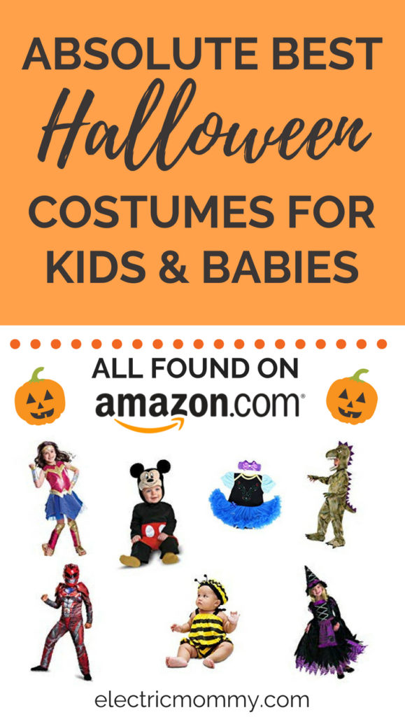 While I was looking for costumes for my girls. I decided to put together my research to help you out too! The best part of this list is everything can be found on Amazon, is a Prime item and has a rating of 4 stars or more. | Best Halloween Costumes for Kids | Best Baby Halloween Costumes | Baby Halloween Costumes | Disney Halloween Costumes | Toddler Costumes | Boys Halloween Costumes #halloween #halloweencostumes #kidscostumes #babycostumes #disneycostumes #halloweencostumesforkids