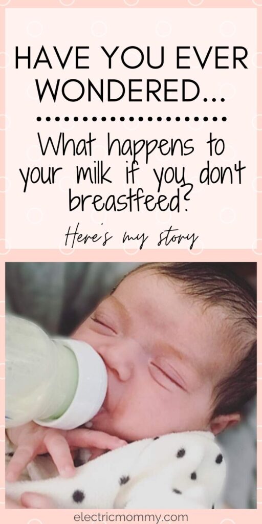 If you can't breastfeed or are choosing not to, you may be wondering what happens to your milk? Here's the answer and my own experience with what happened. | Pregnancy | Breastfeeding | Formula Feeding | Formula Baby #newmom #momlife #pregnancy #fedisbest #baby #newbaby